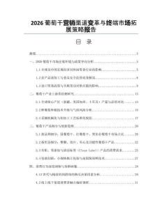 2026葡萄干營銷渠道變革與終端市場拓展策略報告