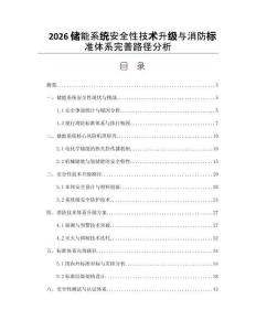 2026儲能系統(tǒng)安全性技術升級與消防標準體系完善路徑分析