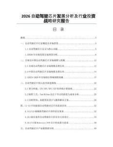 2026自動駕駛芯片發展分析及行業投資戰略研究報告
