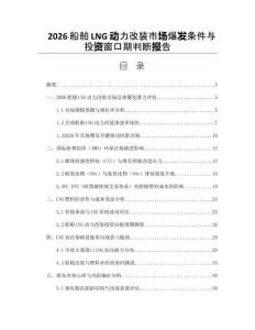 2026船舶LNG動力改裝市場爆發條件與投資窗口期判斷報告