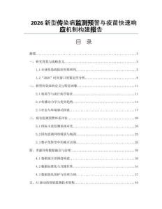 2026新型传染病监测预警与疫苗快速响应机制构建报告