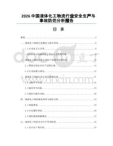 2026中國液體化工物流行業安全生產與事故防范分析報告