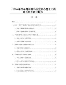 2026中國半導體材料企業核心競爭力構建與提升路徑報告