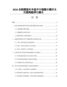 2026虛擬現(xiàn)實教育應(yīng)用市場現(xiàn)狀調(diào)研及投資風(fēng)險評估報告