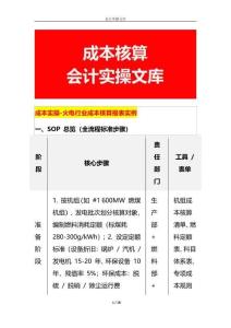 成本实操-火电行业成本核算报表实例