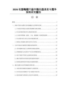 2026低壓電纜行業(yè)市場反應(yīng)速度與競爭策略研究報告