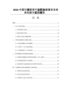 2026中國引線框架行業職業健康安全體系構建與實踐報告