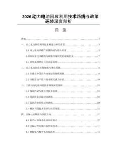2026动力电池回收利用技术路线与政策环境深度剖析