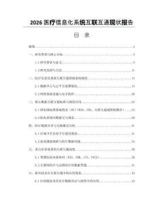 2026醫療信息化系統互聯互通現狀報告