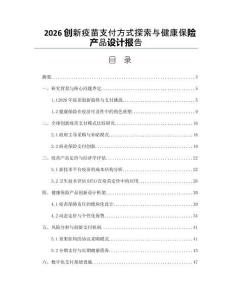 2026創新疫苗支付方式探索與健康保險產品設計報告