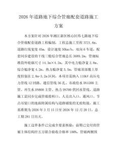 2026年道路地下综合管廊配套道路施工方案