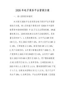 2026年电子商务平台营销方案