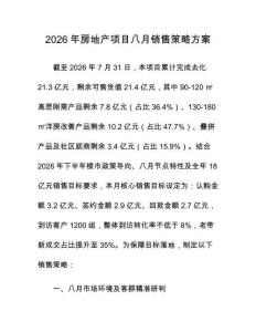 2026年房地产项目八月销售策略方案