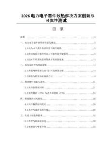 2026電力電子器件散熱解決方案創新與可靠性測試