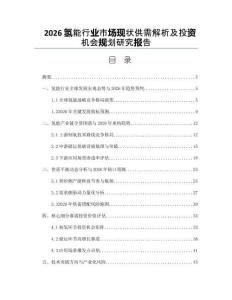 2026氫能行業(yè)市場(chǎng)現(xiàn)狀供需解析及投資機(jī)會(huì)規(guī)劃研究報(bào)告