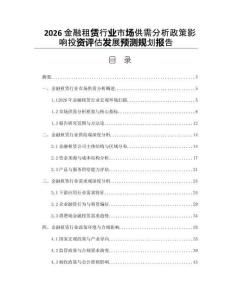 2026金融租賃行業(yè)市場(chǎng)供需分析政策影響投資評(píng)估發(fā)展預(yù)測(cè)規(guī)劃報(bào)告