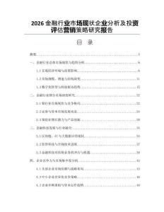 2026金融行業(yè)市場(chǎng)現(xiàn)狀企業(yè)分析及投資評(píng)估營(yíng)銷策略研究報(bào)告