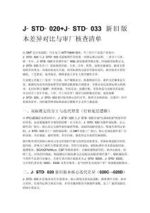 J?STD?020+J?STD?033 新舊版本差異對比與審廠核查清單