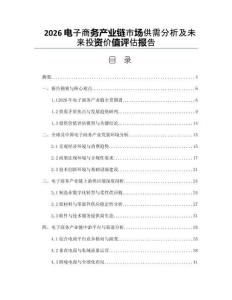 2026電子商務產業鏈市場供需分析及未來投資價值評估報告