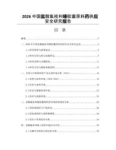 2026中国盐酸氟桂利嗪胶囊原料药供应安全研究报告