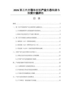 2026第三代半导体材料产业生态构建与投资价值评估