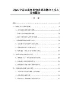 2026中国大宗商品物流通道优化与成本控制报告