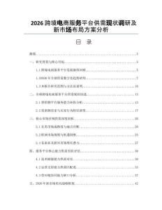 2026跨境電商服務平臺供需現狀調研及新市場布局方案分析