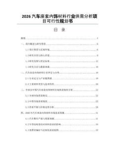 2026汽車座套內飾材料行業供需分析項目可行性規劃書