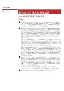 權益策略專題兼7月市場展望：極致分化行情后的策略選擇