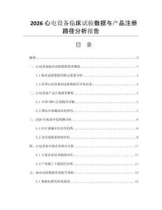 2026心电设备临床试验数据与产品注册路径分析报告