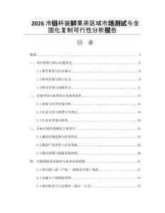 2026冷链杯装鲜果茶区域市场测试与全国化复制可行性分析报告