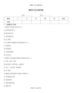 鹰眼护卫队试题答案