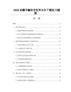 2026磁悬浮轴承控制算法抗干扰能力验证