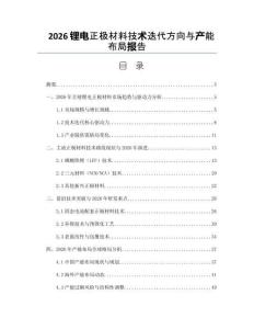 2026锂电正极材料技术迭代方向与产能布局报告