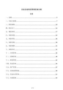 企業合規風控管理實施方案