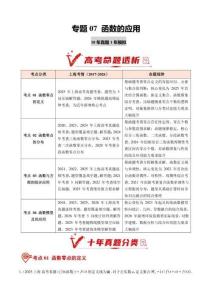 专题07 函数的应用（10年汇编）（上海专用）（原卷版）