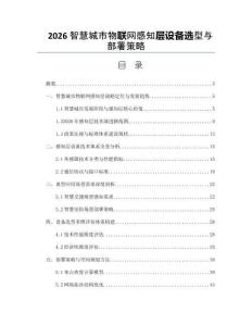 2026智慧城市物聯網感知層設備選型與部署策略