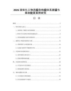 2026液体化工物流应急响应体系建设与事故处置案例研究