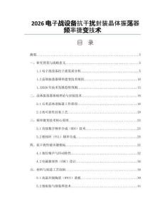 2026電子戰設備抗干擾封裝晶體振蕩器頻率捷變技術