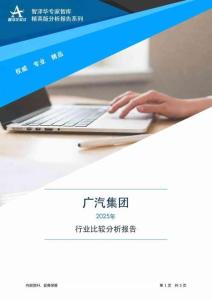601238廣汽集團2025年行業比較分析報告