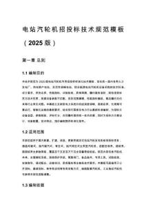 电站汽轮机招投标技术规范模板（2025 版）