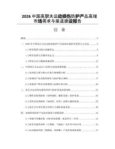 2026中国高尔夫运动损伤防护产品高端市场需求与渠道建设报告
