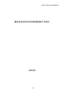 重庆企业布局中东市场前期调研工作指引