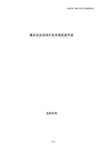 重庆企业布局中东市场实战手册