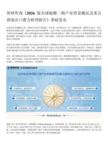智研咨询报告：全球硫酸二钠产业产销贸易态势及重点国家出口分析研究（2026版）