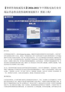 中国钒电池行业投资分析、市场运行态势研究报告——智研咨询发布（2026版）