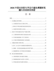 2026中國光刻膠化學品行業(yè)技術(shù)創(chuàng)新瓶頸與突破路徑探討