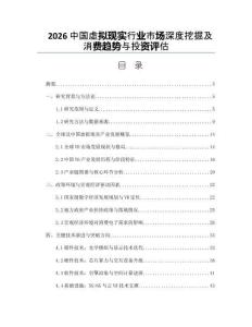 2026中國(guó)虛擬現(xiàn)實(shí)行業(yè)市場(chǎng)深度挖掘及消費(fèi)趨勢(shì)與投資評(píng)估
