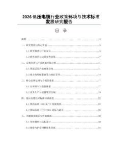 2026低壓電纜行業政策環境與技術標準發展研究報告