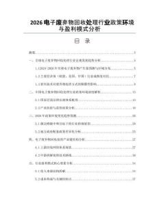 2026電子廢棄物回收處理行業政策環境與盈利模式分析